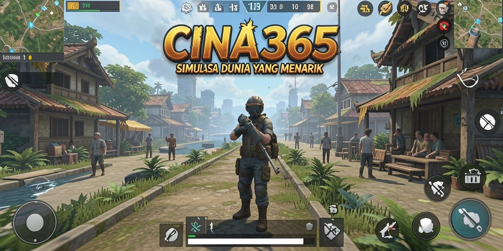 Tampilan screenshot utama CINA365 menampilkan gameplay simulasi yang menarik.