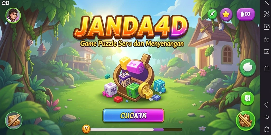 Tampilan gameplay seru dari JANDA4D dengan berbagai puzzle menarik.