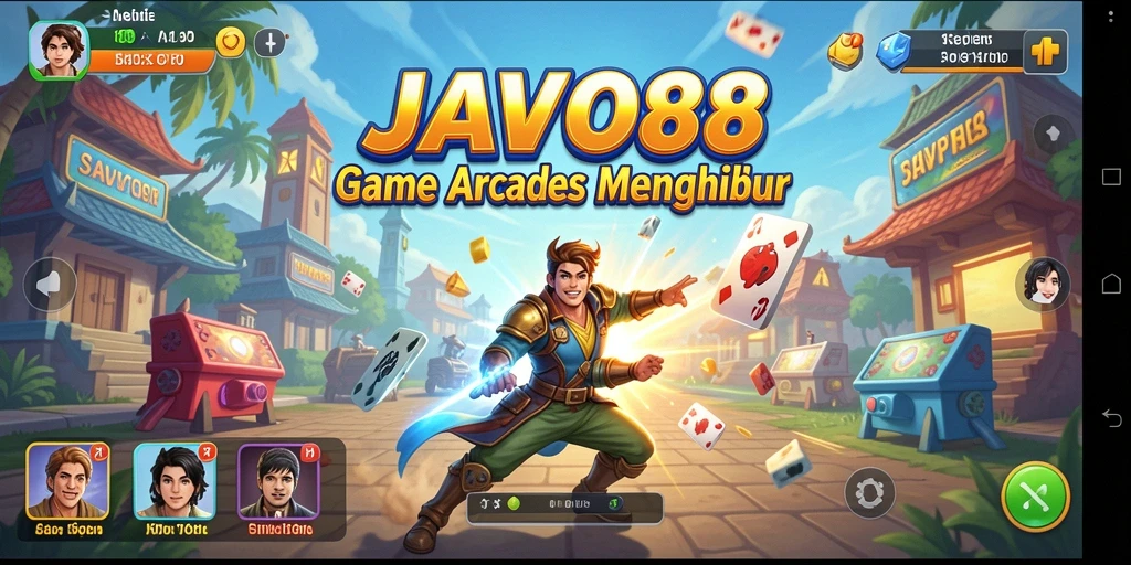 Tampilan gameplay seru dari JAVO88 dengan aksi cepat dan karakter lucu.