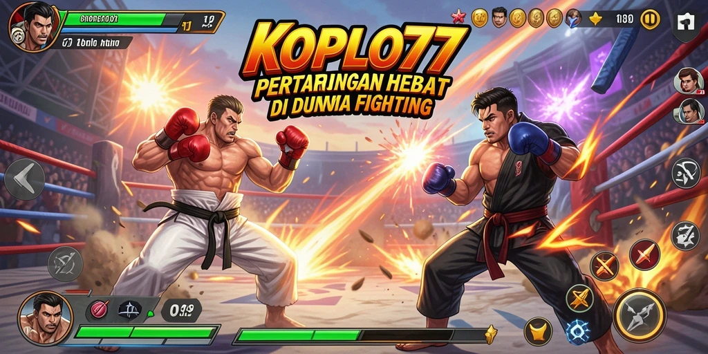 Screenshot gameplay KOPLO77 menampilkan pertarungan yang intens dan grafis menarik.