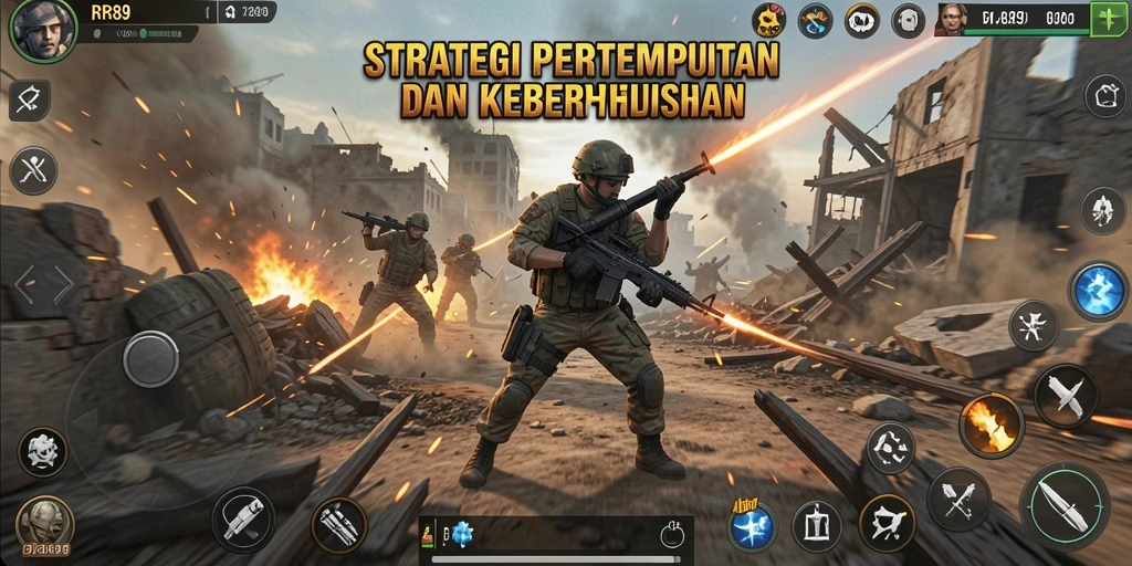 Tampilan gameplay menarik dari RR89 menampilkan tindakan strategis dan pertarungan seru.