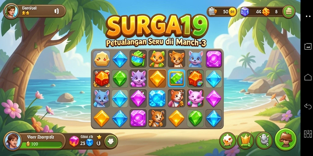 Gameplay seru dan menantang dari SURGA19 dengan tampilan yang menarik.